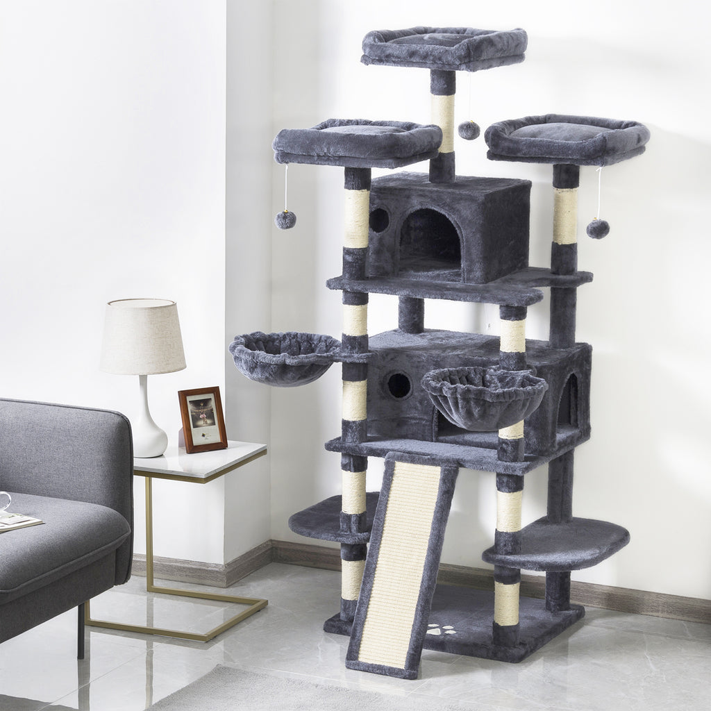 Tall Cat Tree for Large Cats, 68 Inches Multi-Level Cat Tower