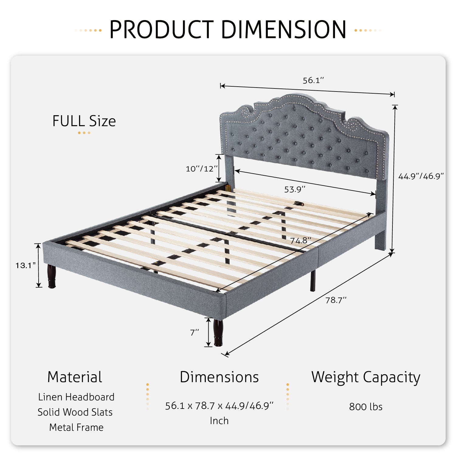 Upholstered Bed with Adjustable Headboard, Crown Bed, Diamond