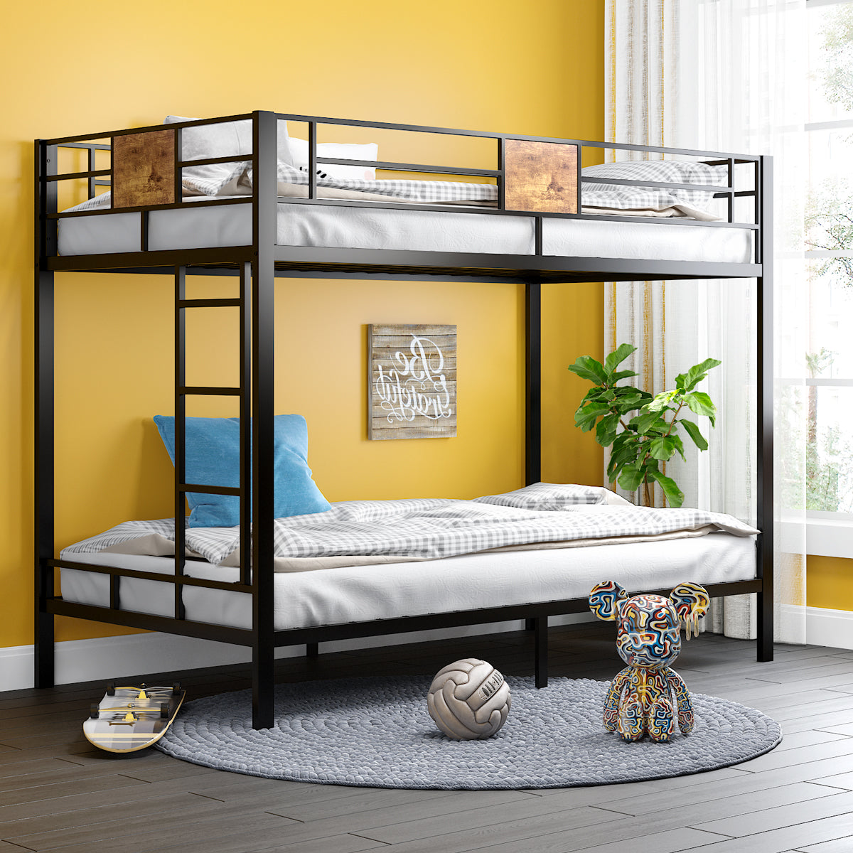 Twin Bunk Beds with Stairs, Twin over Twin Bunkbeds for Kids