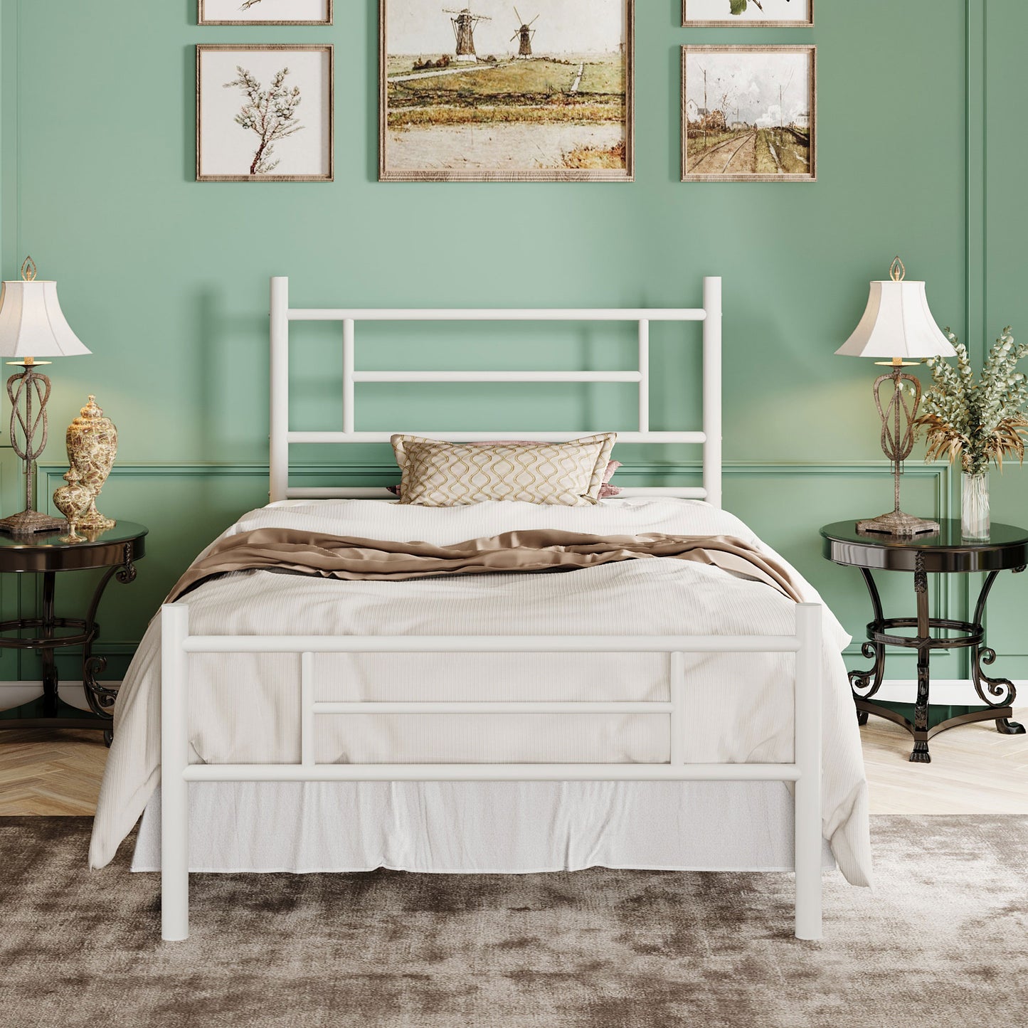 SHA CERLIN Metal Bed Frame, Modern Platform Bed with Headboard and Footboard, 12.5" Under Bed Storage Space, Heavy Duty Bed Frame, No Box Spring Required