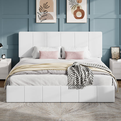 SHA CERLIN Bed Frame, Velvet Upholstered Platform Bed, Vertical Channel Tufted Adjustable Headboard, Low Profile Bed Frame, No Box Spring Needed, Easy Assembly
