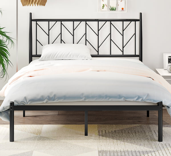 Metal Bed Frame With Vintage Headboard Heavy Duty Metal Bed With Roun metal-bed-frame-with-vintage-headboard-heavy-duty-metal-bed-with-roun