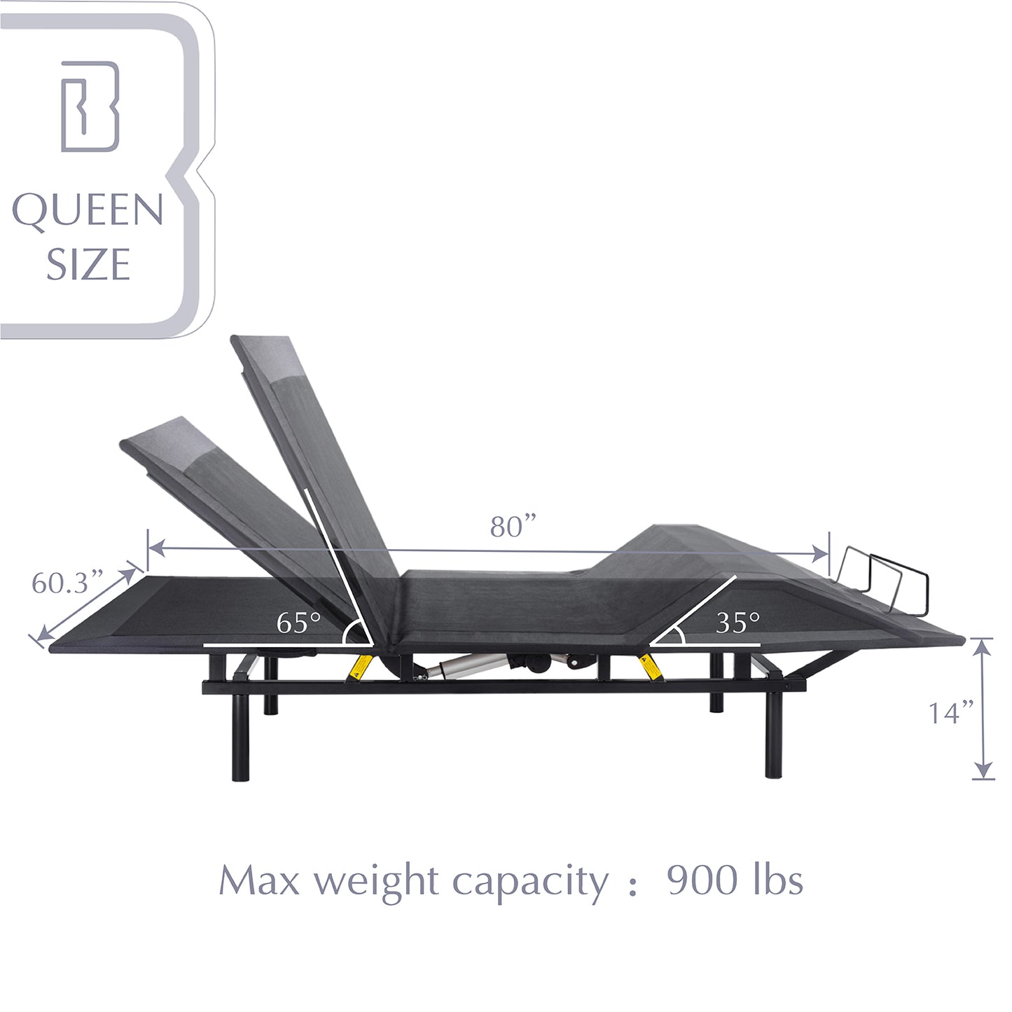 queen adjustable base with remote