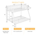 Twin over Full Bunk Bed, Metal Bunk Beds with Stairs & Guardrail for Teen & Adults