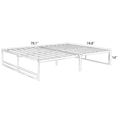 Metal Platform Bed Frame with 14" Under Bed Storage