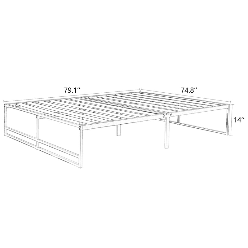 Metal Platform Bed Frame with 14" Under Bed Storage