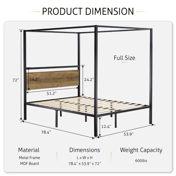 full size canopy bed