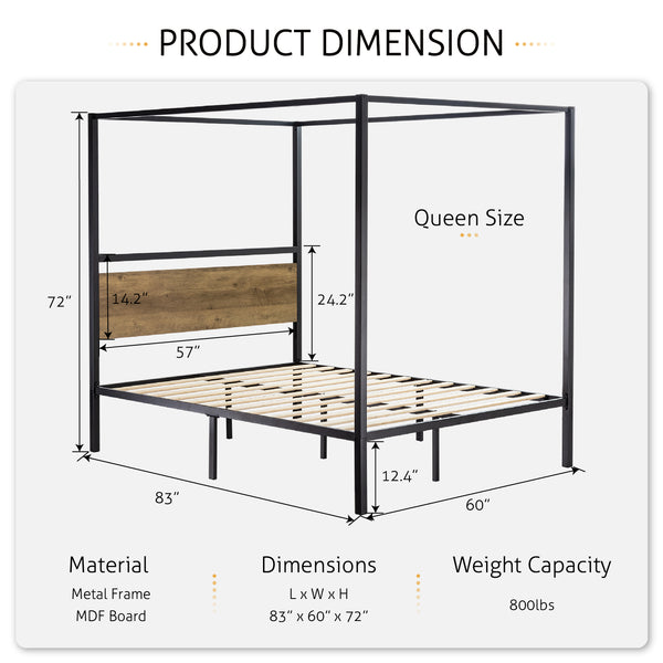 queen canopy bed