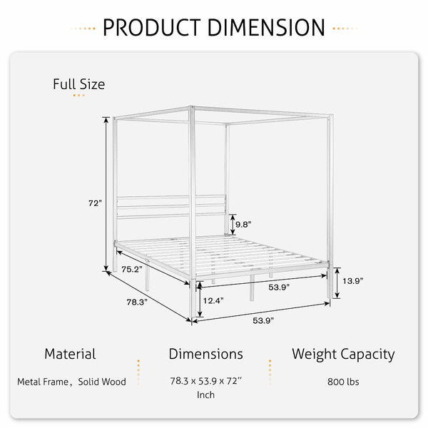 canopy bed frame full