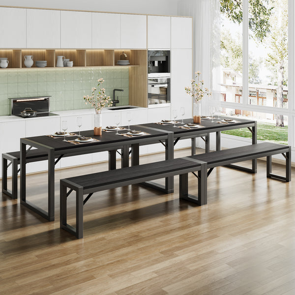 Dining Table Set with 2 Benches – SHA CERLIN