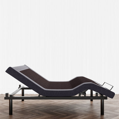 Adjustable Bed Frame with Wireless Remote, Head and Foot Incline, Wood Board Support