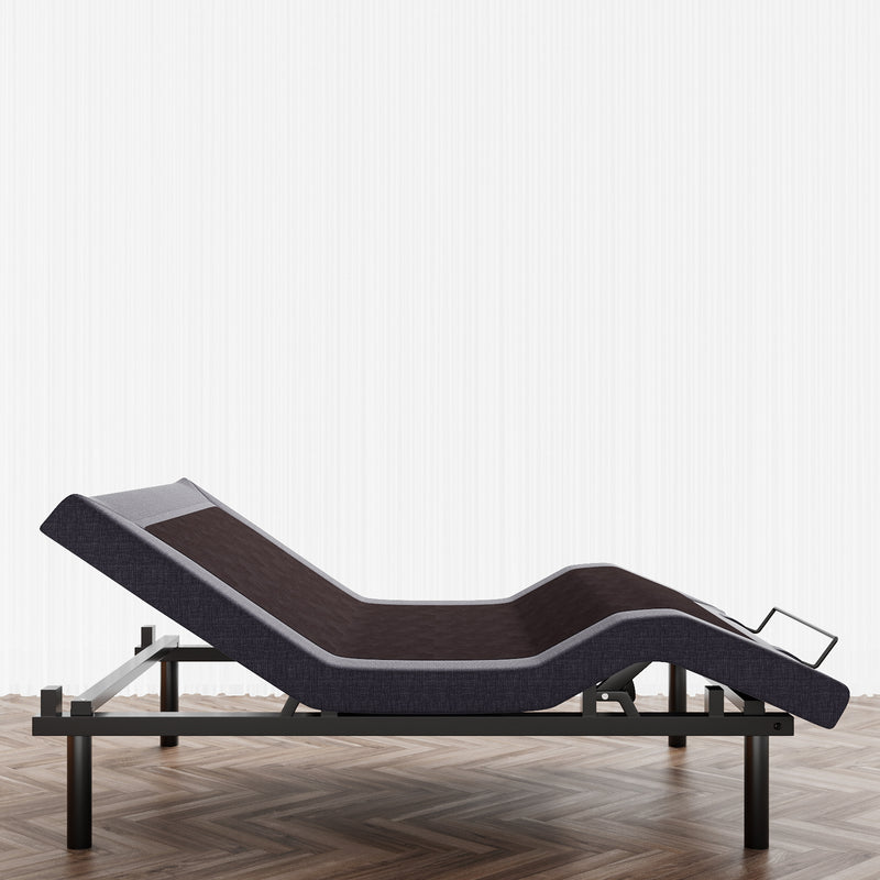 Adjustable Bed Frame with Wireless Remote, Head and Foot Incline, Wood Board Support