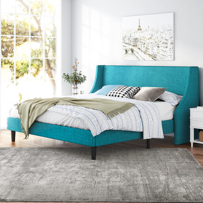 wingback queen bed frame