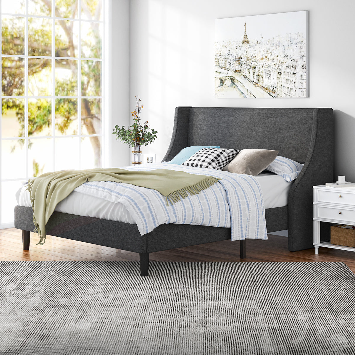 king wingback bed frame