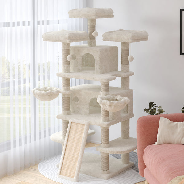 Tall Cat Tree for Large Cats, 68 Inches Multi-Level Cat Tower