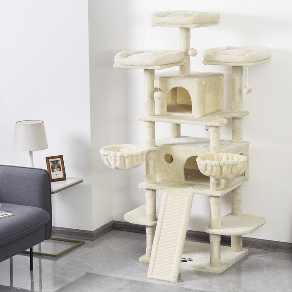 Tall Cat Tree for Large Cats, 68 Inches Multi-Level Cat Tower