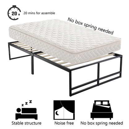 Metal Platform Bed Frame with 14" Under Bed Storage