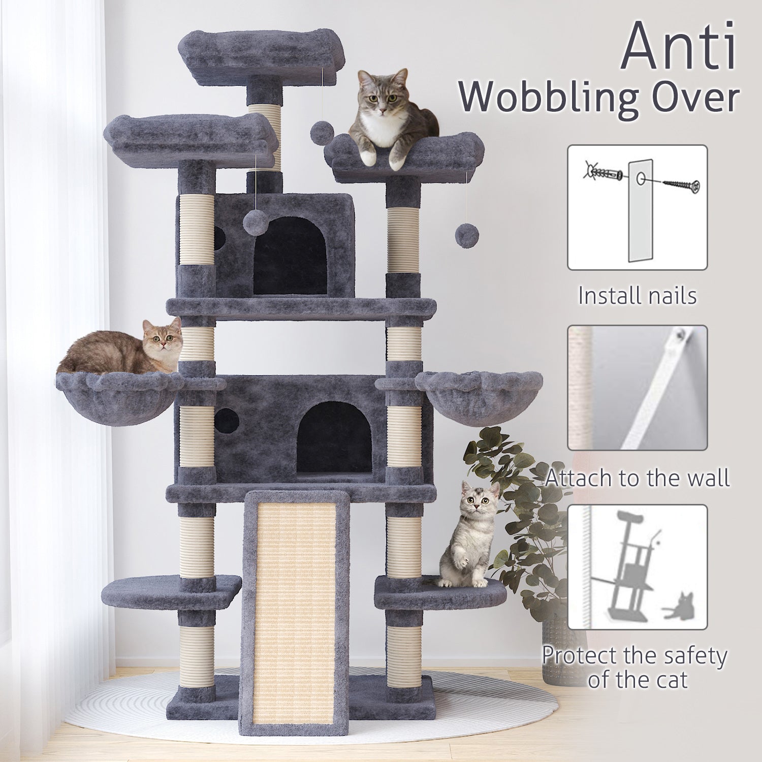 Large cat scratching outlet tree