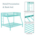 Twin over Full Bunk Bed, Metal Bunk Beds with Stairs & Guardrail for Teen & Adults