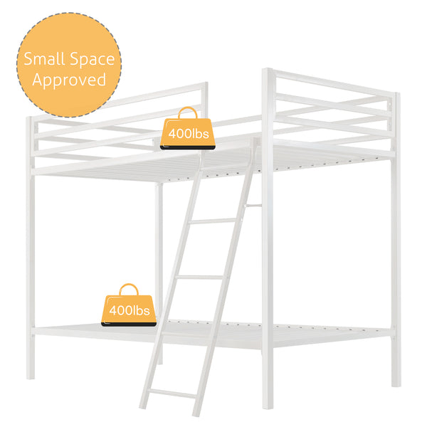 Metal Bunk Beds with Stairs, Twin over Twin Bunk Beds for Kids, Teens, and Adults