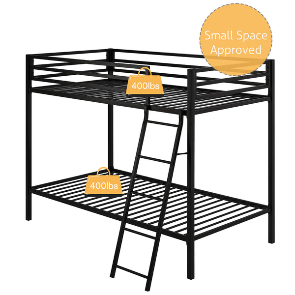 Metal Bunk Beds with Stairs, Twin over Twin Bunk Beds for Kids, Teens, and Adults