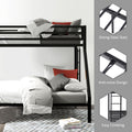 Twin over Full Bunk Bed, Metal Bunk Beds with Stairs & Guardrail for Teen & Adults