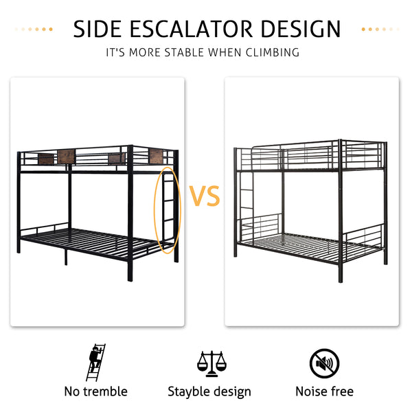 Twin Bunk Beds with Stairs, Twin over Twin Bunkbeds for Kids, Teens, and Adults