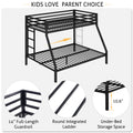 Twin over Full Bunk Bed, Metal Bunk Beds with Stairs & Guardrail for Teen & Adults