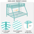 Twin over Full Bunk Bed, Metal Bunk Beds with Stairs & Guardrail for Teen & Adults