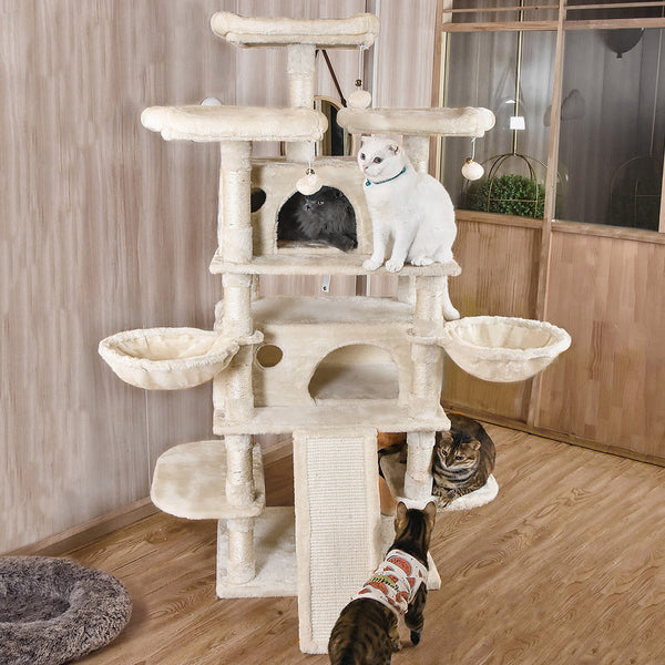 Tall Cat Tree for Large Cats, 68 Inches Multi-Level Cat Tower