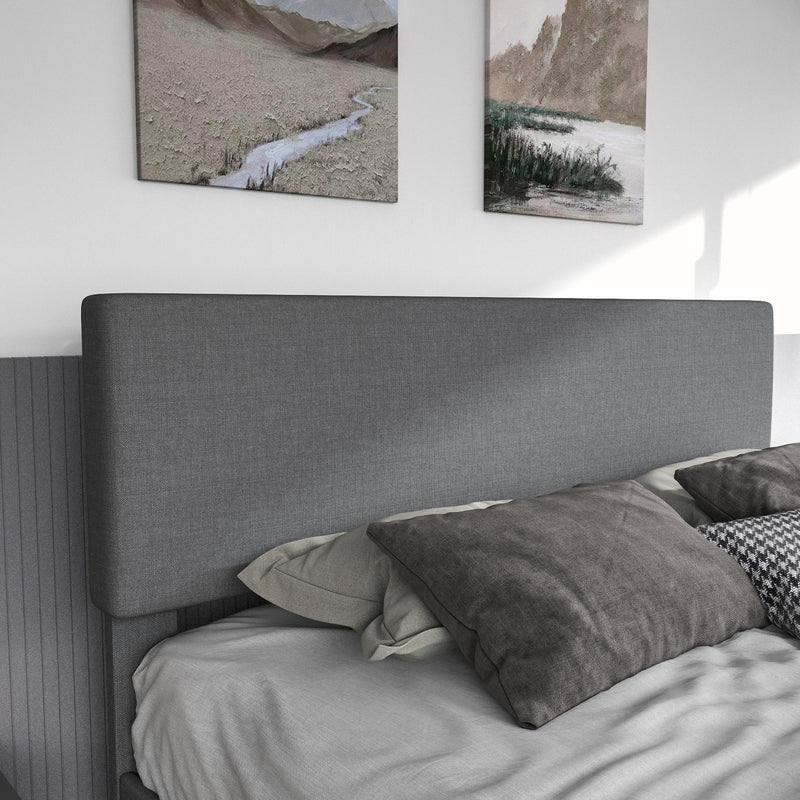 Upholstered Bed Frame with Adjustable Headboard