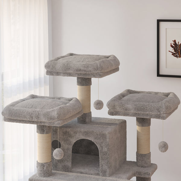 Tall Cat Tree for Large Cats, 68 Inches Multi-Level Cat Tower