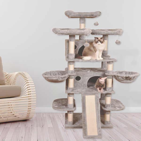 Tall Cat Tree for Large Cats, 68 Inches Multi-Level Cat Tower