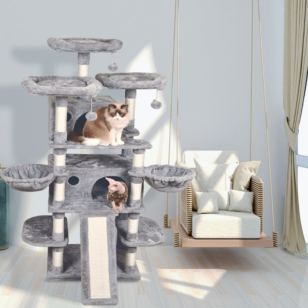 Tall Cat Tree for Large Cats, 68 Inches Multi-Level Cat Tower