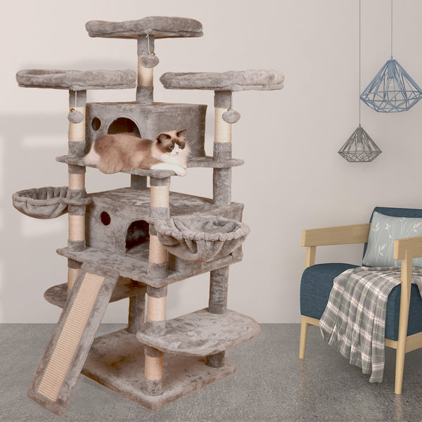 Tall Cat Tree for Large Cats, 68 Inches Multi-Level Cat Tower